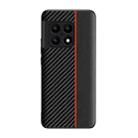 For OnePlus 10 5G Ultra-thin Carbon Fiber Texture Splicing Phone Case(Red) - 1