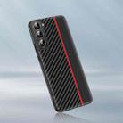 For Samsung Galaxy S22 5G Ultra-thin Carbon Fiber Texture Splicing Phone Case(Red) - 1