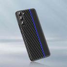 For Samsung Galaxy S22 5G Ultra-thin Carbon Fiber Texture Splicing Phone Case(Blue) - 1