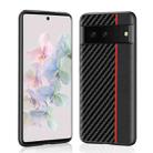 For Google Pixel 7 5G Ultra-thin Carbon Fiber Texture Splicing Phone Case(Red) - 1