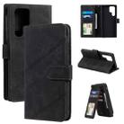 For Samsung Galaxy S22 Ultra 5G Skin Feel Card Slot Leather Phone Case(Black) - 1