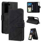 For Samsung Galaxy S22 5G Skin Feel Card Slot Leather Phone Case(Black) - 1