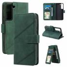 For Samsung Galaxy S22+ 5G Skin Feel Card Slot Leather Phone Case(Green) - 1