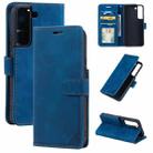 For Samsung Galaxy S22 5G Skin Feel Anti-theft Brush Leather Phone Case(Blue) - 1