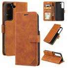 For Samsung Galaxy S22+ 5G Skin Feel Anti-theft Brush Leather Phone Case(Brown) - 1