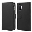 For Samsung Galaxy Note10+ Microfiber Zipper Horizontal Flip Leather Case(Black) - 1