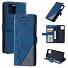 For Samsung Galaxy A03 164mm Skin Feel Splicing Leather Phone Case(Blue) - 1