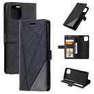 For Samsung Galaxy A03 166mm Skin Feel Splicing Leather Phone Case(Black) - 1