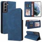 For Samsung Galaxy S22 5G Simple Suction Closure Leather Phone Case(Blue) - 1