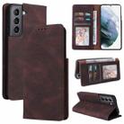 For Samsung Galaxy S22 5G Simple Suction Closure Leather Phone Case(Brown) - 1