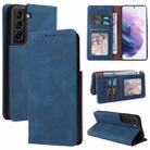 For Samsung Galaxy S22+ 5G Simple Suction Closure Leather Phone Case(Blue) - 1