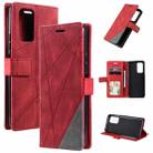 For Xiaomi 11T Skin Feel Splicing Leather Phone Case(Red) - 1