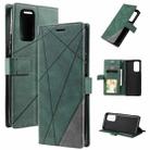 For Xiaomi 11T Skin Feel Splicing Leather Phone Case(Green) - 1