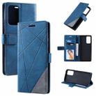 For Xiaomi Redmi Note 11 Skin Feel Splicing Leather Phone Case(Blue) - 1