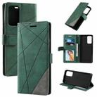 For Xiaomi Redmi Note 11 Skin Feel Splicing Leather Phone Case(Green) - 1