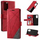 For Xiaomi Redmi Note 11 Pro Skin Feel Splicing Leather Phone Case(Red) - 1