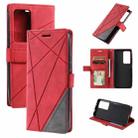 For Xiaomi Redmi K40S Skin Feel Splicing Leather Phone Case(Red) - 1