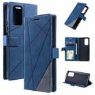 For Xiaomi Redmi Note 11S Skin Feel Splicing Leather Phone Case(Blue) - 1