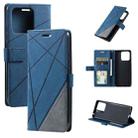 For Xiaomi Redmi 10C 4G Global/10 India Skin Feel Splicing Leather Phone Case(Blue) - 1