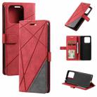 For Xiaomi Redmi 10C 4G Global/10 India Skin Feel Splicing Leather Phone Case(Red) - 1