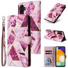 For Samsung Galaxy A13 5G Marble Bronzing Stitching Leather Phone Case(Purple) - 1