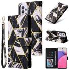 For Samsung Galaxy A33 5G Marble Bronzing Stitching Leather Phone Case(Black) - 1