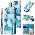 For Samsung Galaxy A53 5G Marble Bronzing Stitching Leather Phone Case(Blue) - 1