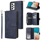 For Samsung Galaxy A53 5G 9 Card Slots Zipper Wallet Bag Leather Phone Case(Blue) - 1