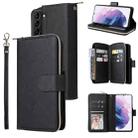 For Samsung Galaxy S22+ 5G 9 Card Slots Zipper Wallet Bag Leather Phone Case(Black) - 1