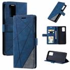 For OPPO Realme 8i Skin Feel Splicing Leather Phone Case(Blue) - 1