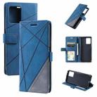 For OPPO Realme 9 Pro+ Skin Feel Splicing Leather Phone Case(Blue) - 1