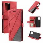 For OPPO Realme 9 Pro+ Skin Feel Splicing Leather Phone Case(Red) - 1