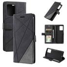For OPPO Realme 9 Pro+ Skin Feel Splicing Leather Phone Case(Black) - 1