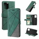 For OPPO Realme 9i Skin Feel Splicing Leather Phone Case(Green) - 1