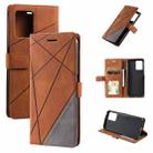 For OPPO Realme 9i Skin Feel Splicing Leather Phone Case(Brown) - 1