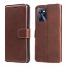 For OPPO Realme C35 Classic Calf Texture Flip Leather Case(Brown) - 1