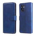 For OPPO Reno7 SE 5G Classic Calf Texture Flip Leather Case(Blue) - 1