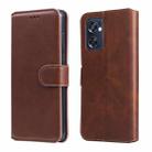 For OPPO Reno7 SE 5G Classic Calf Texture Flip Leather Case(Brown) - 1