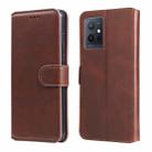 For vivo Y55 5G / Y75 5G / T1 5G Classic Calf Texture Flip Leather Case(Brown) - 1