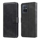 For vivo Y55 5G / Y75 5G / T1 5G Classic Calf Texture Flip Leather Case(Black) - 1