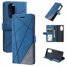 For Honor 50 Skin Feel Splicing Leather Phone Case(Blue) - 1