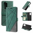 For Honor 50 Pro Skin Feel Splicing Leather Phone Case(Green) - 1