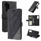 For Honor 50 Pro Skin Feel Splicing Leather Phone Case(Black) - 1