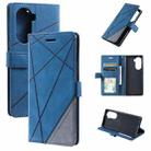 For Honor 60 Pro Skin Feel Splicing Leather Phone Case(Blue) - 1