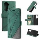 For Honor 60 Pro Skin Feel Splicing Leather Phone Case(Green) - 1