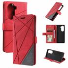 For Honor 60 Pro Skin Feel Splicing Leather Phone Case(Red) - 1