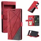 For Google Pixel 6 Skin Feel Splicing Leather Phone Case(Red) - 1