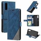 For Sony Xperia 5 III Skin Feel Splicing Leather Phone Case(Blue) - 1