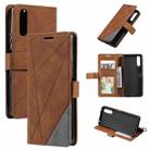 For Sony Xperia 5 III Skin Feel Splicing Leather Phone Case(Brown) - 1