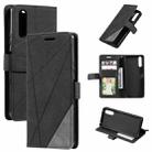 For Sony Xperia 5 III Skin Feel Splicing Leather Phone Case(Black) - 1